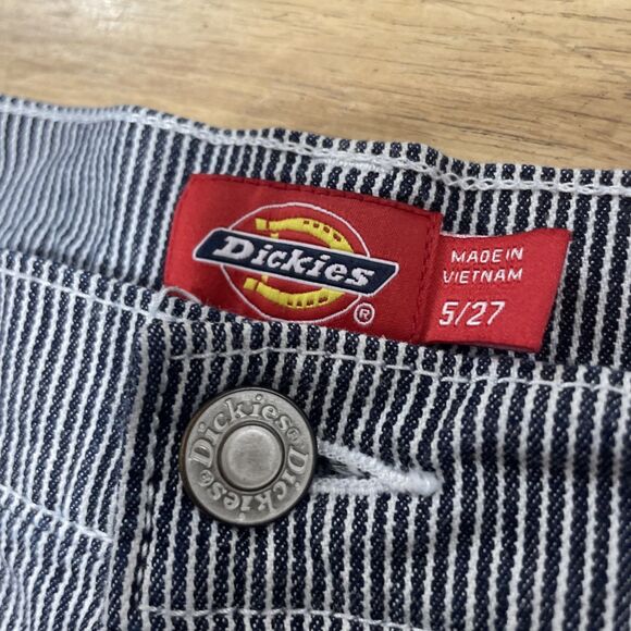 Dickies Hickory Stripe Carpenter Pants Women Juniors 5 27 Navy White Y2k Skate - Picture 5 of 16